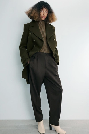 Асимметричное пальто из смесовой шерсти с пуговицами — ZW COLLECTION- Заказать в России