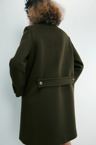 Асимметричное пальто из смесовой шерсти с пуговицами — ZW COLLECTION- Заказать в России