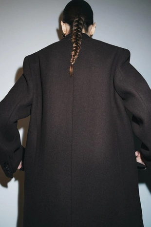 Двубортное пальто оверсайз из шерсти — ZW COLLECTION- Заказать в России