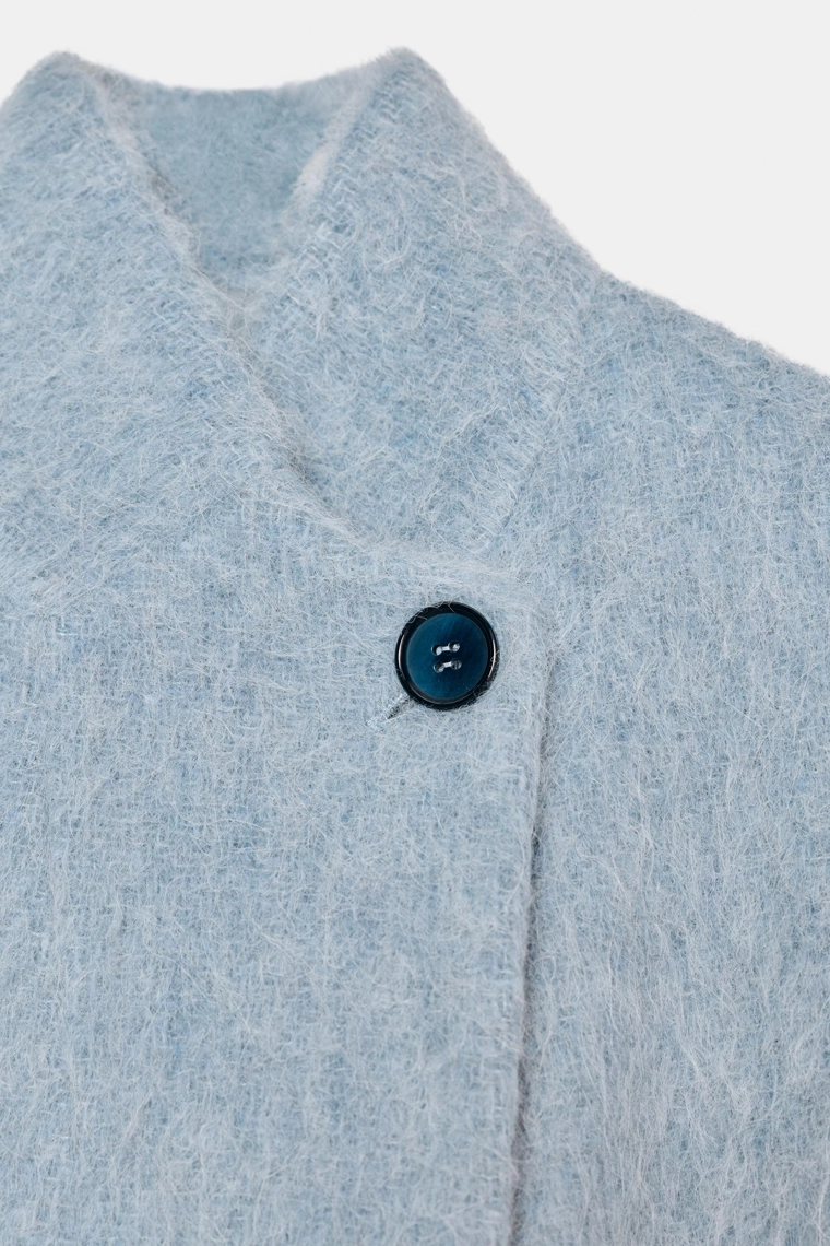 Прямое пальто из шерсти manteco коллекции zara