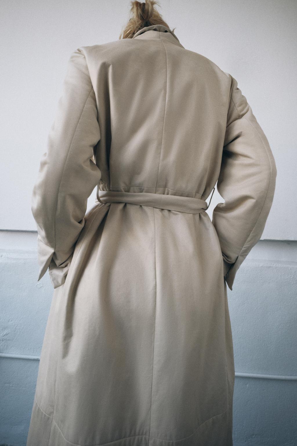 Стеганое кожаное пальто zw collection limited edition