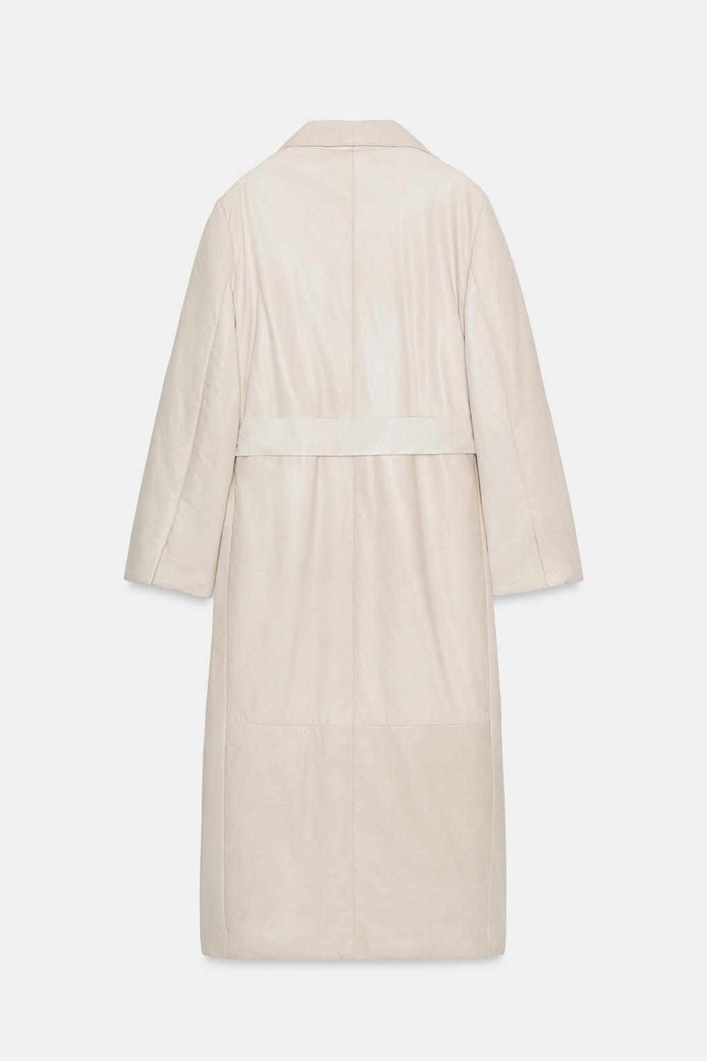 Стеганое кожаное пальто zw collection limited edition