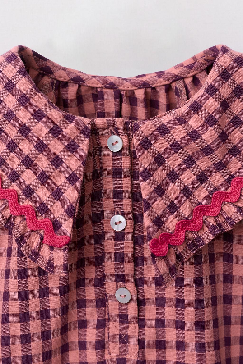 ПЛАТЬЕ В КЛЕТКУ ВИШИ С ВОЛНИСТЫМИ КРАЯМИ