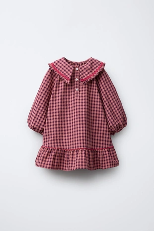 Платье в клетку виши с волнистыми краями- Заказать в России