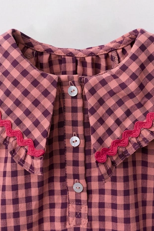 Платье в клетку виши с волнистыми краями- Заказать в России