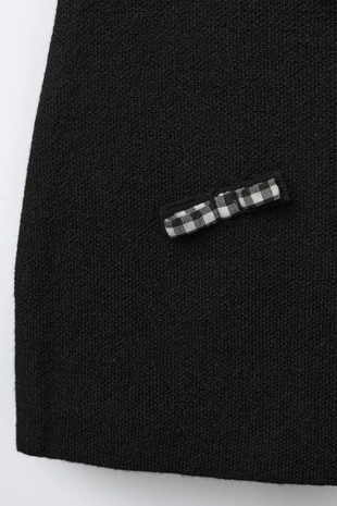 Трикотажное платье с бантами в клетку виши- Заказать в России