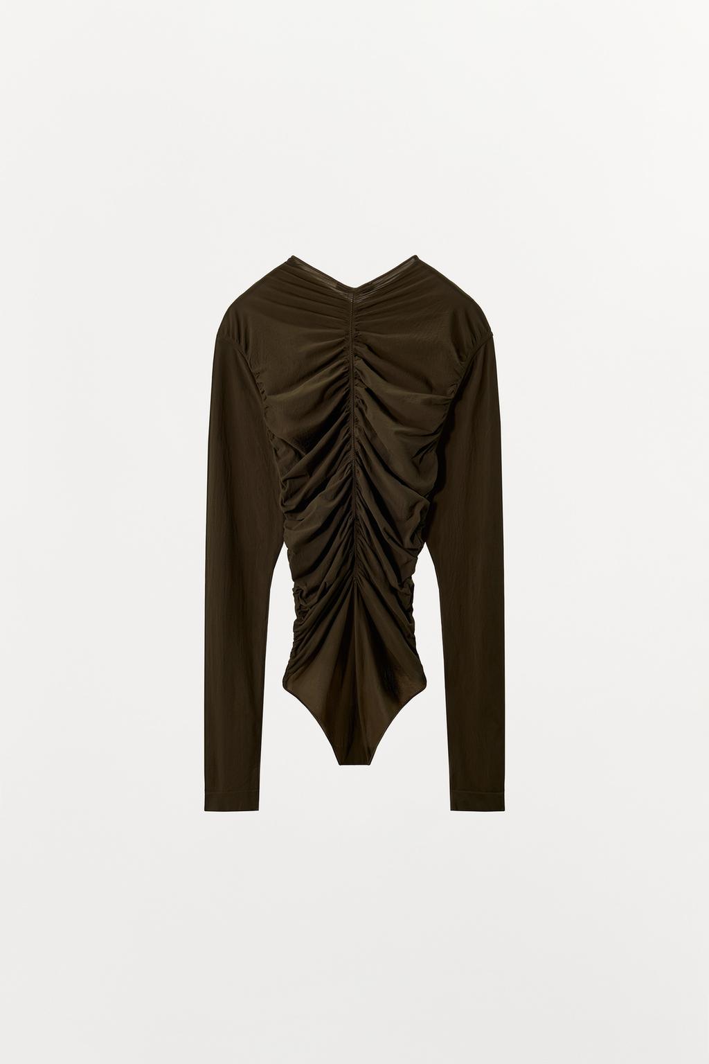 БОДИ ИЗ ПОЛИАМИДА СО СБОРКАМИ