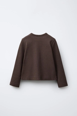 Brown | 6208/506/700 - Zara Футболка в рубчик MEDIUM WEIGHT