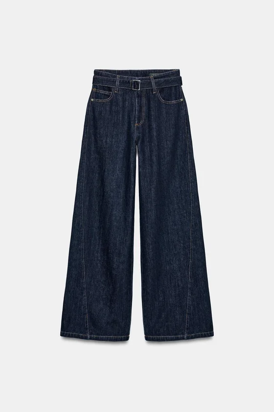 ДЖИНСЫ  С ВЫСОКОЙ ПОСАДКОЙ И РЕМНЕМ — коллекция Zara «ZW»