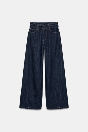 Джинсы WIDE LEG с высокой посадкой и ремнем — ZW COLLECTION- Заказать в России