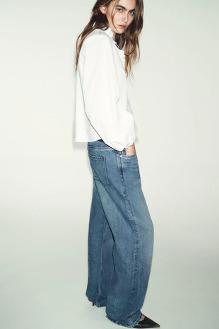 Блуза из поплина с воланами- Заказать в России