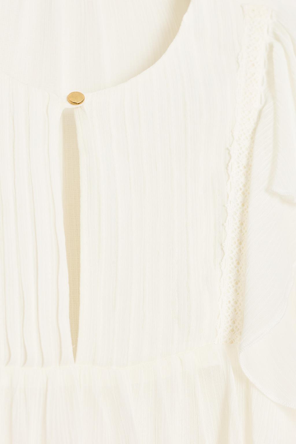 БЛУЗА СО СКЛАДКАМИ И ВОЛАНАМИ