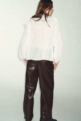 Блуза со складками и воланами- Заказать в России