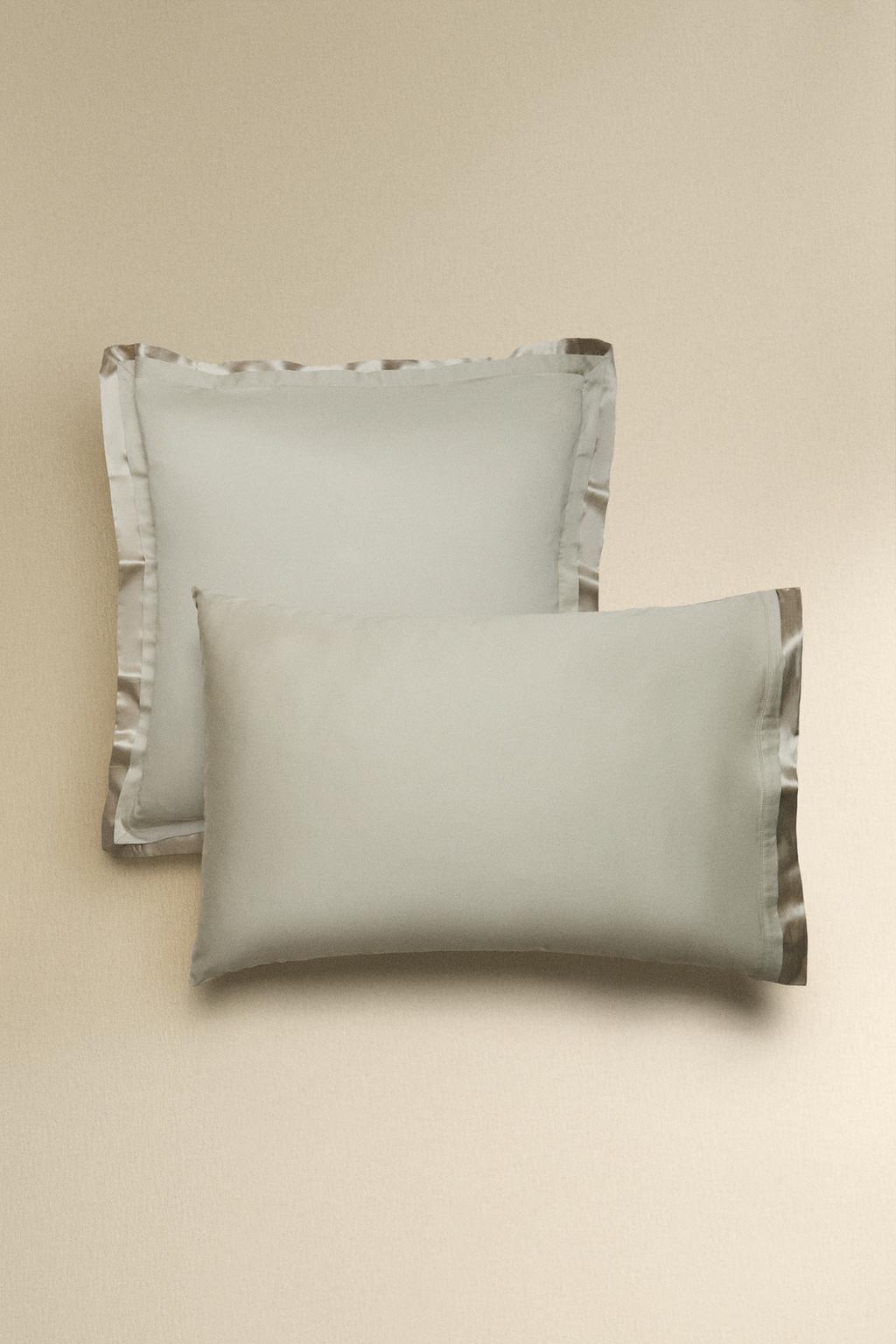 Наволочка из сатина с шелковой отделкой (300 нитей)