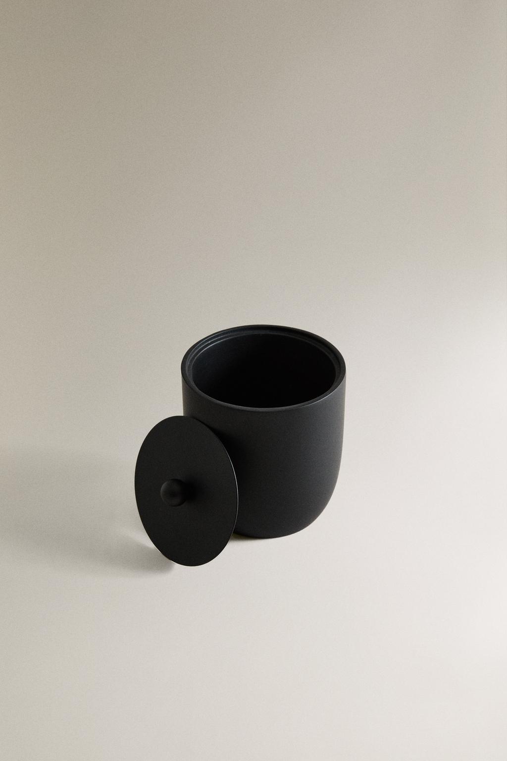 Черная стеклянная банка для ванной