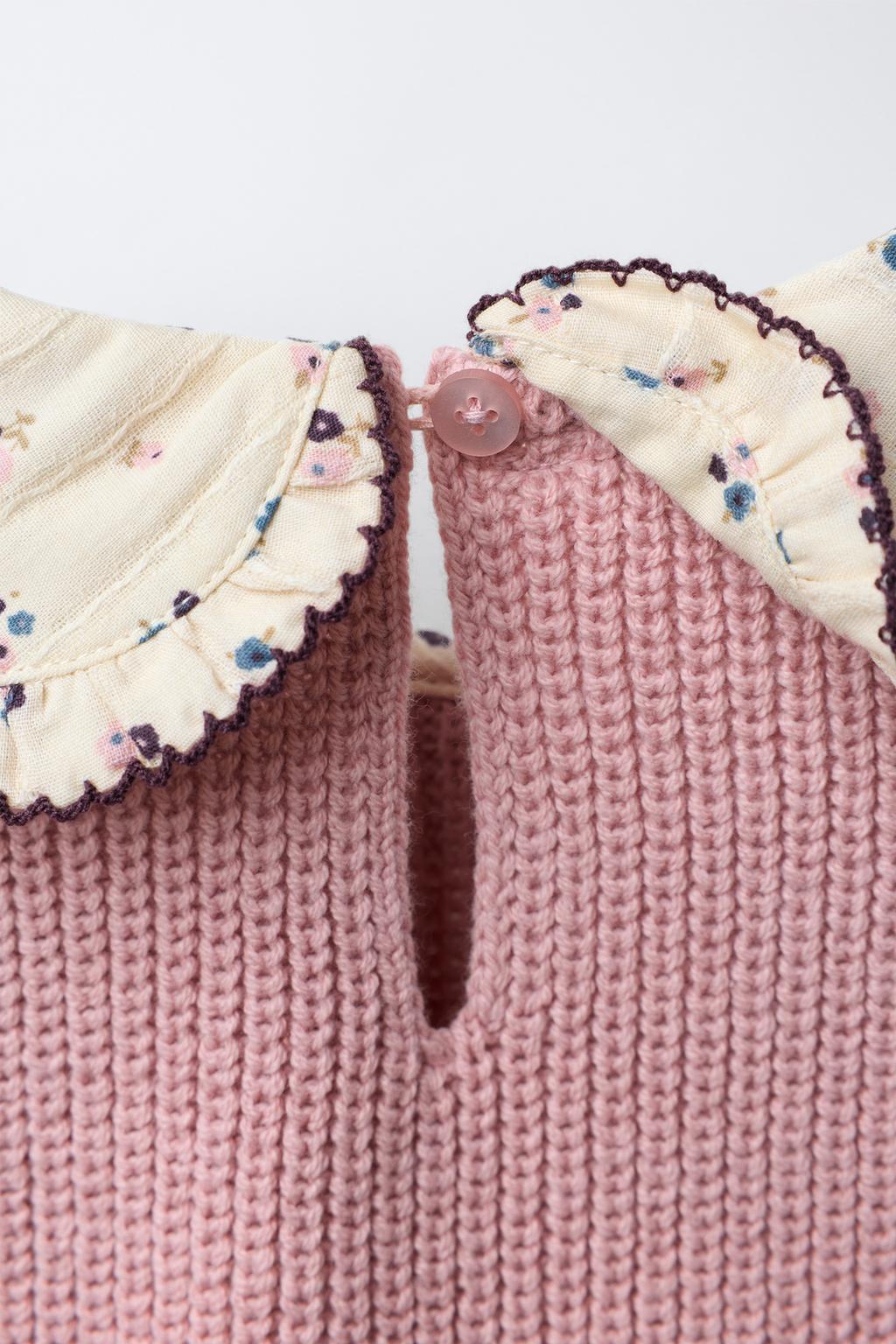 РУБАШКА С ЦВЕТОЧНЫМ ПРИНТОМ И ТРИКОТАЖНЫМ ЖИЛЕТОМ