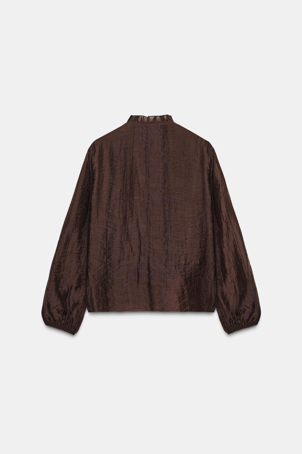 БЛУЗА В ГОРОШЕК С ВОЛАНАМИ