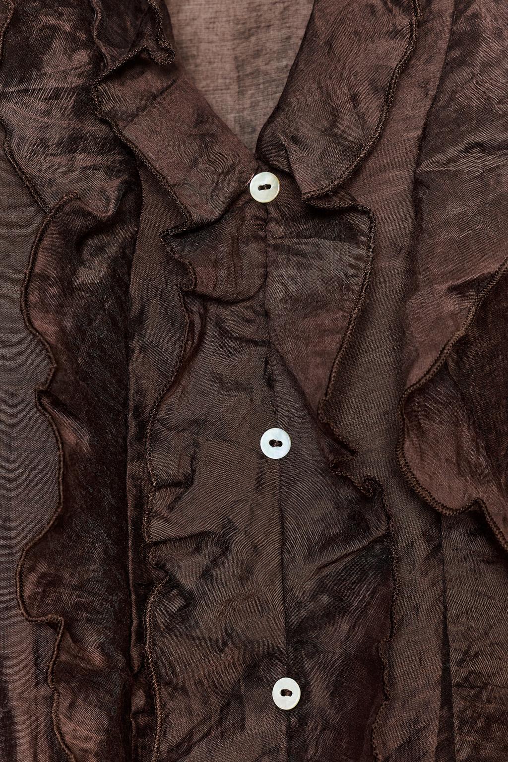 БЛУЗА В ГОРОШЕК С ВОЛАНАМИ