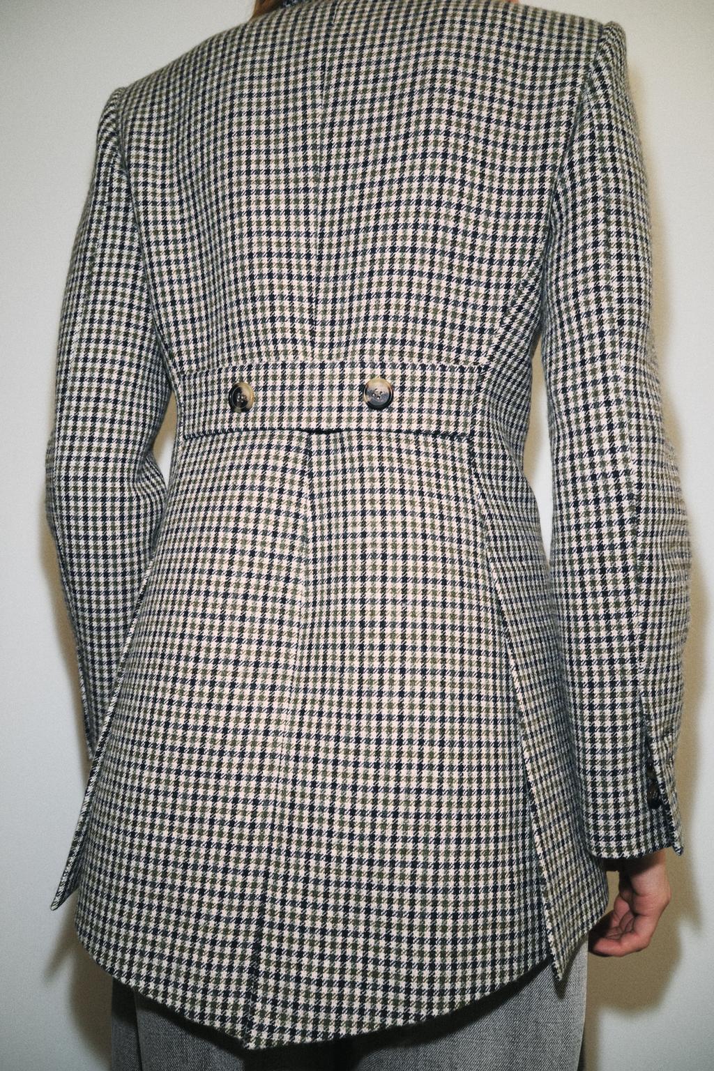 АСИММЕТРИЧНЫЙ БЛЕЙЗЕР В КЛЕТКУ ИЗ ШЕРСТЯНОЙ ТКАНИ — ZW COLLECTION LIMITED EDITION