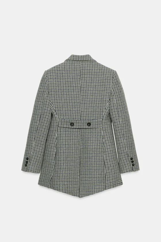 АСИММЕТРИЧНЫЙ БЛЕЙЗЕР В КЛЕТКУ ИЗ ШЕРСТЯНОЙ ТКАНИ — коллекция Zara «ZW» 