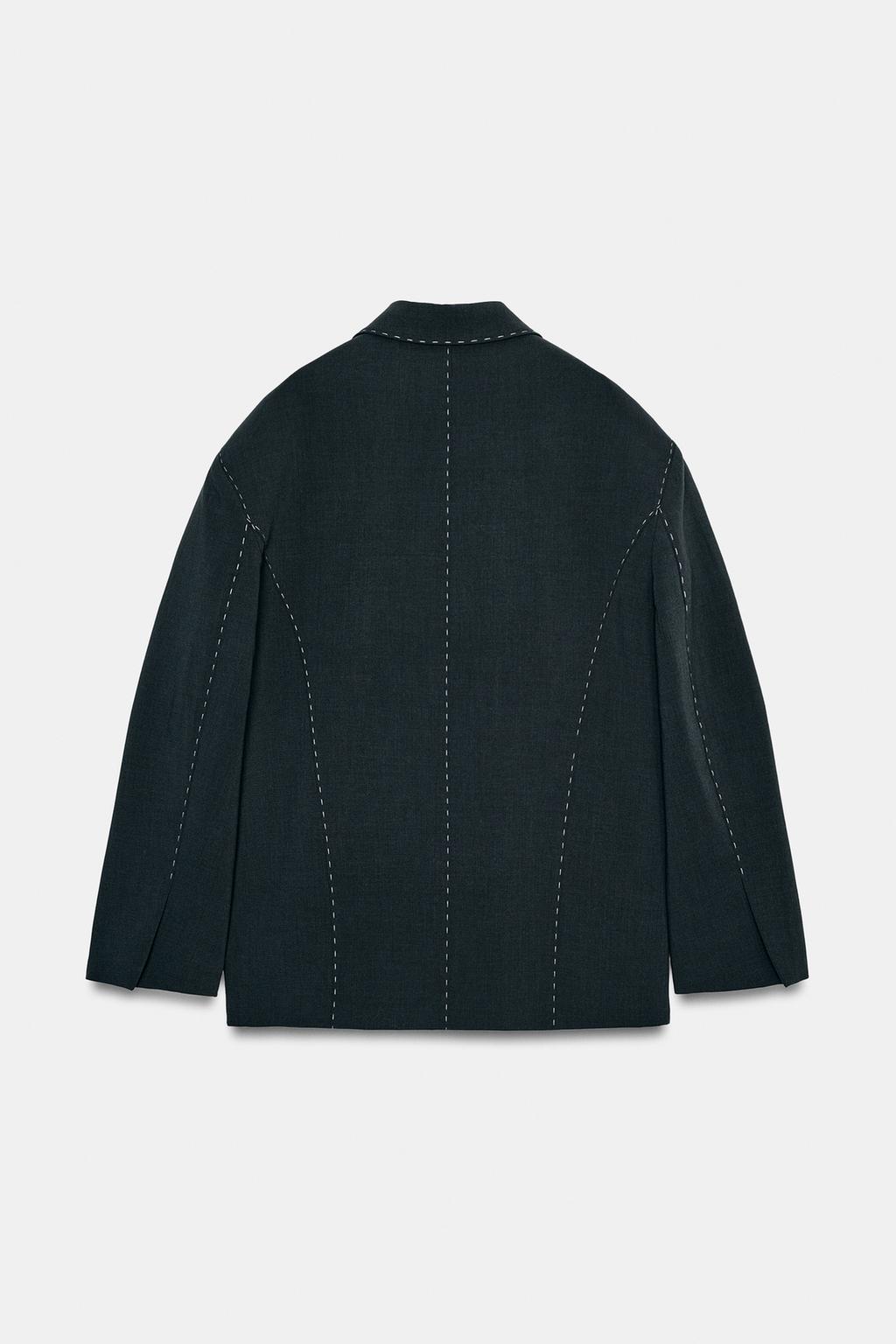 БЛЕЙЗЕР ОВЕРСАЙЗ С КОНТРАСТНОЙ ОТДЕЛКОЙ