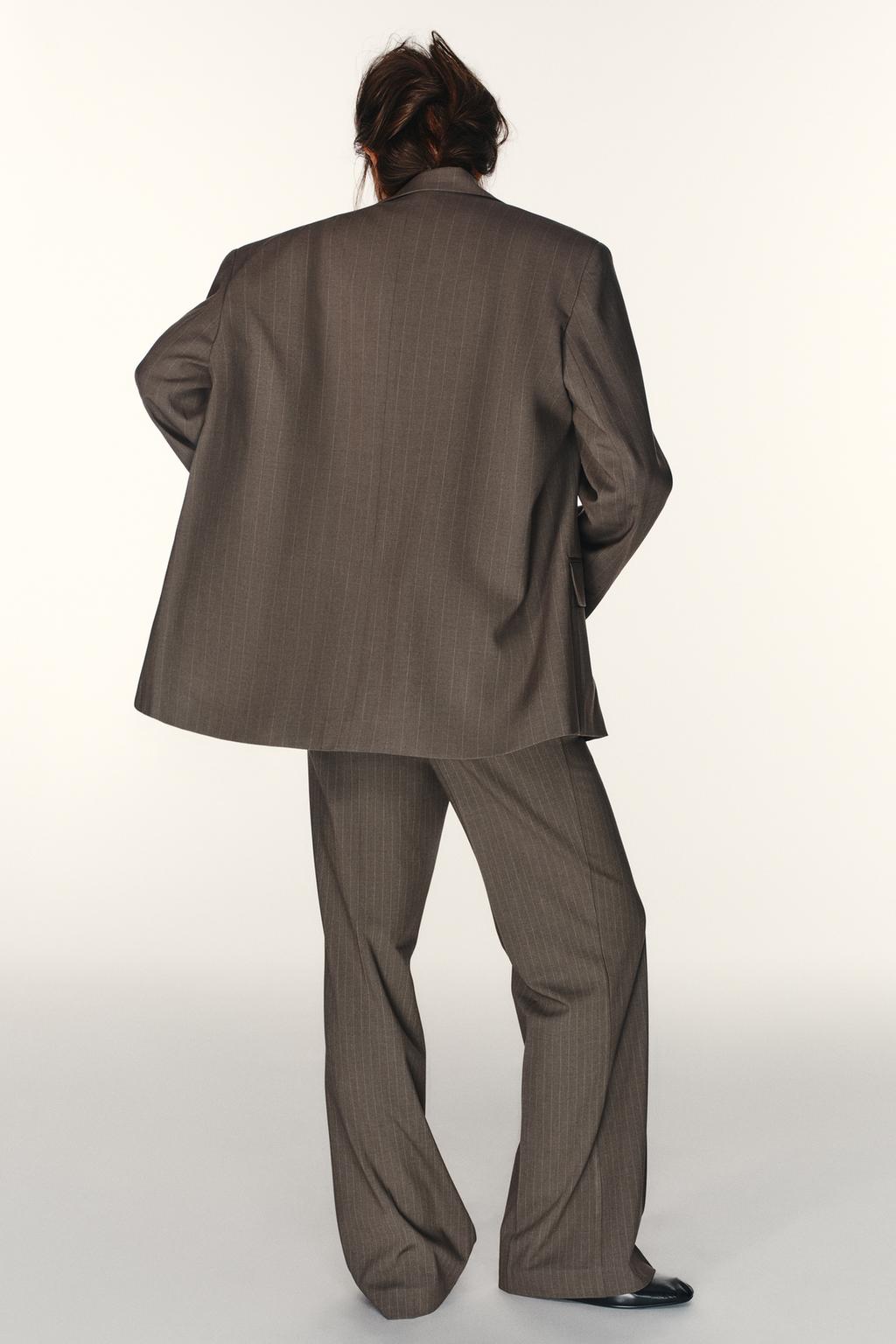 БЛЕЙЗЕР OVERSIZE В ПОЛОСКУ ИЗ ДВОЙНОЙ ТКАНИ