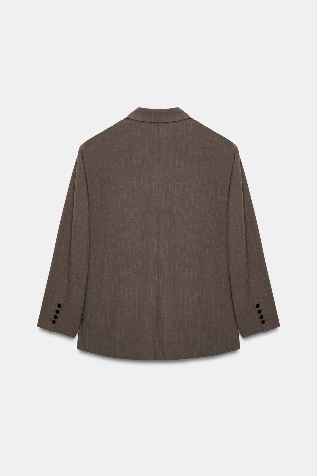 БЛЕЙЗЕР OVERSIZE В ПОЛОСКУ ИЗ ДВОЙНОЙ ТКАНИ