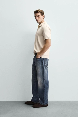 Поло REGULAR FIT с рельефной структурой