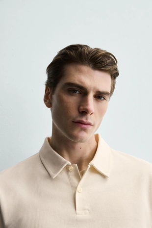 Поло REGULAR FIT с рельефной структурой- Заказать в России