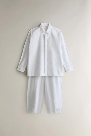 Рубашка из хлопка с длинным рукавом- Заказать в России