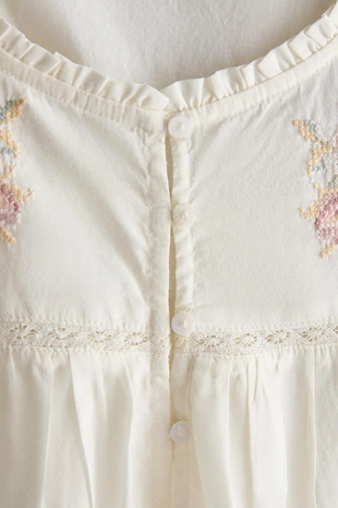 Хлопковое ночное платье с вышивкой- Заказать в России