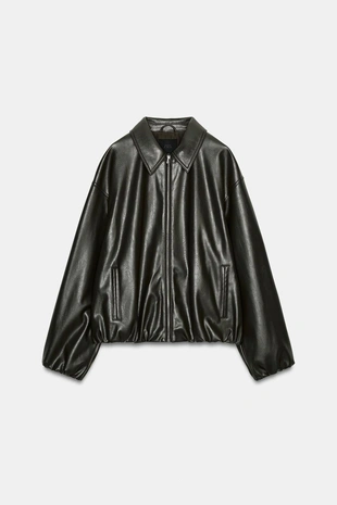 Куртка из искусственной кожи с эластичными вставками- Заказать в России