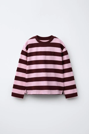 Лонгслив в полоску с вышитым сердцем- Заказать в России