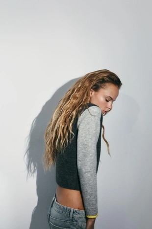 Кардиган колор-блок- Заказать в России