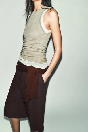 Топ в стиле рустик с двойным эффектом- Заказать в России