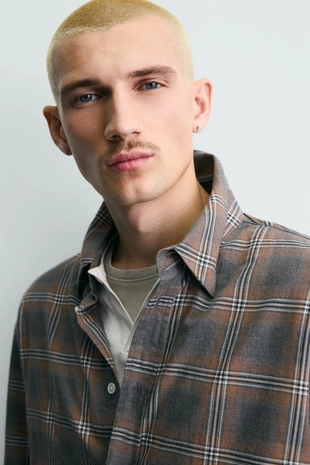 Рубашка RELAXED FIT в клетку- Заказать в России