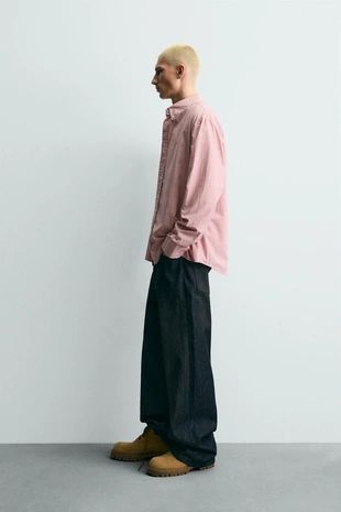 Рубашка в полоску свободного кроя- Заказать в России