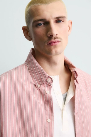 Рубашка в полоску свободного кроя- Заказать в России