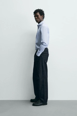 Рубашка из рельефной ткани в полоску- Заказать в России