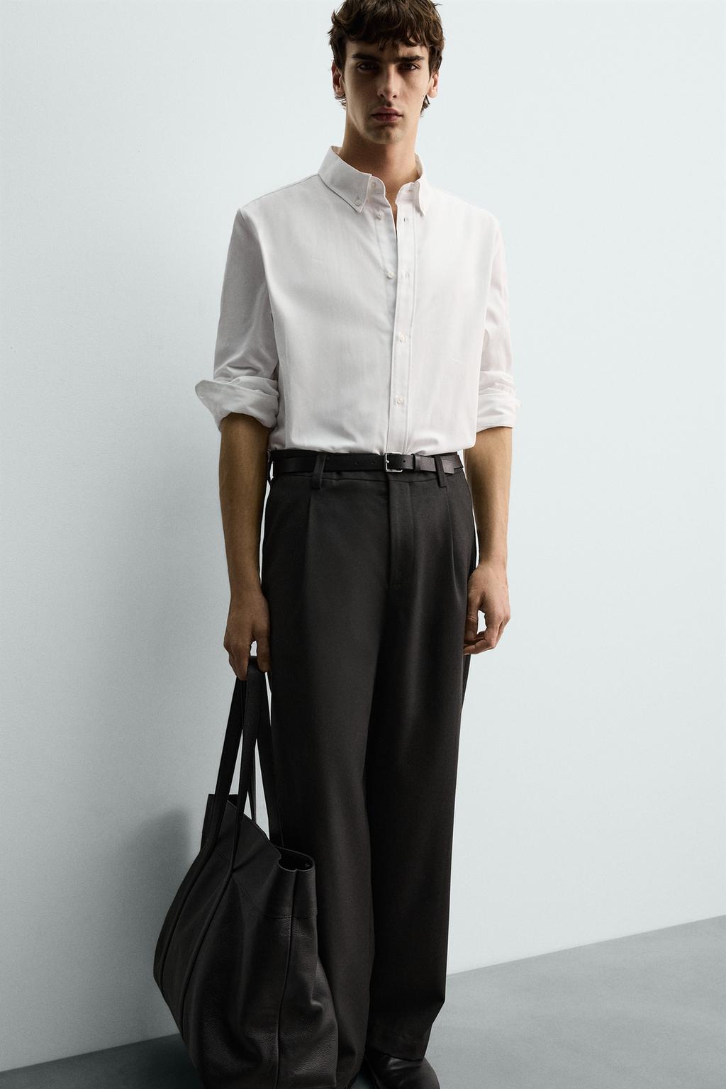 РУБАШКА КЛАССИЧЕСКОГО КРОЯ ИЗ РЕЛЬЕФНОЙ ТКАНИ