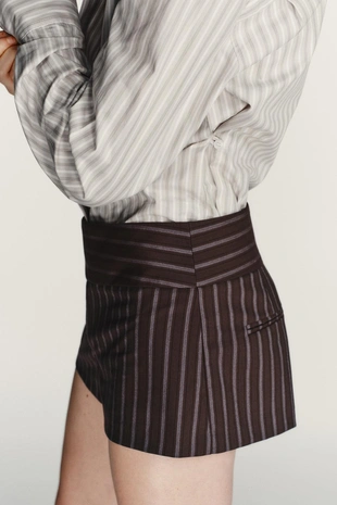 Dark grey | 4341/402/922 - Zara Шорты в тонкую полоску