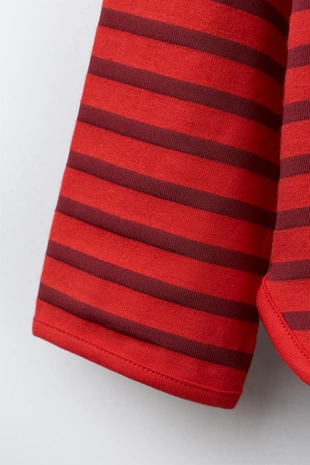 Футболка в полоску с вышитыми сердцами- Заказать в России