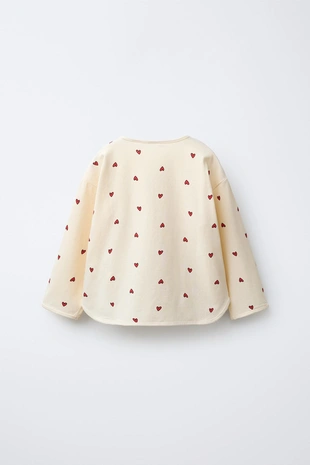 Футболка с принтом «сердца» и вышитой надписью- Заказать в России