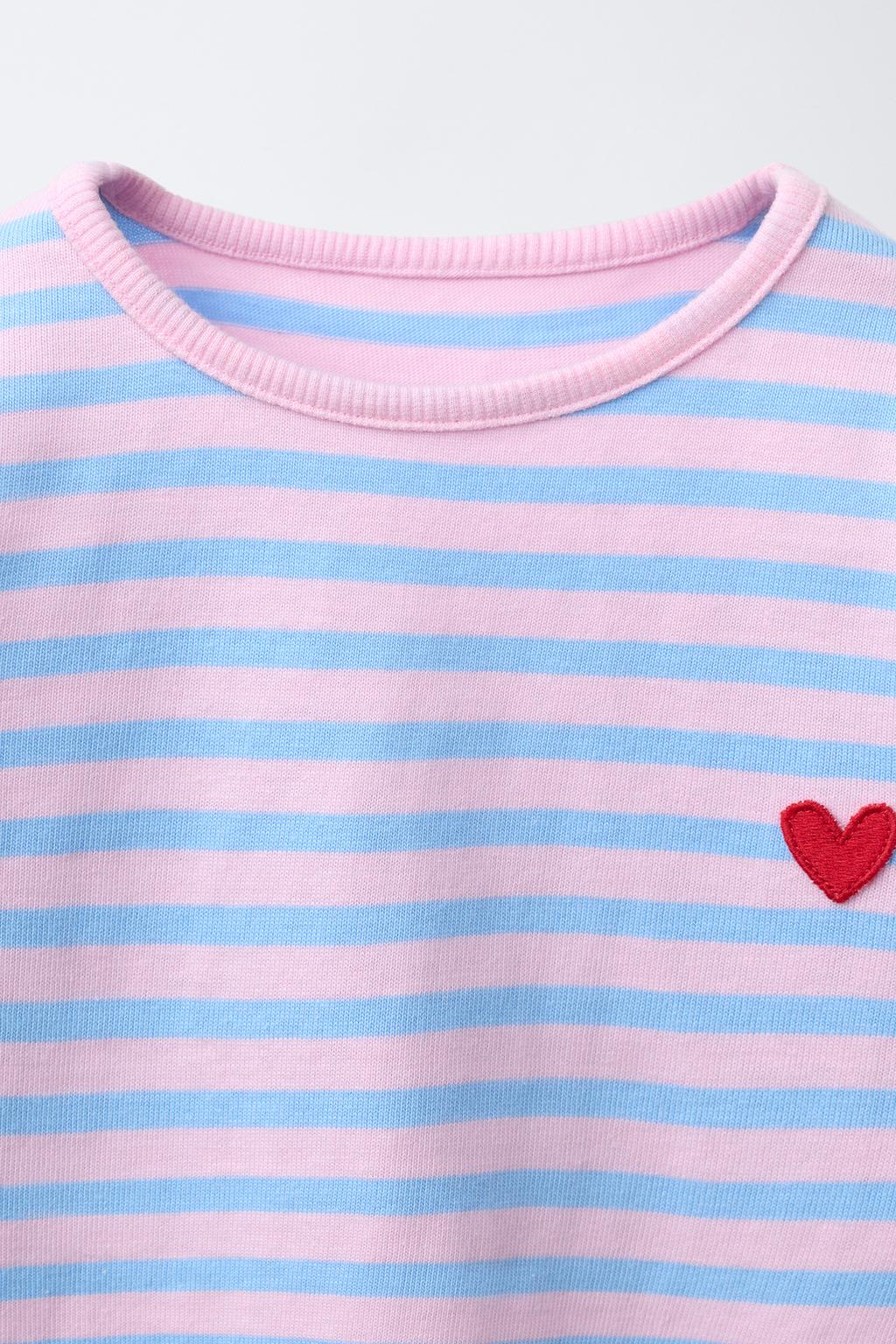 ЛОНГСЛИВ В ПОЛОСКУ С ВЫШИТЫМ СЕРДЦЕМ