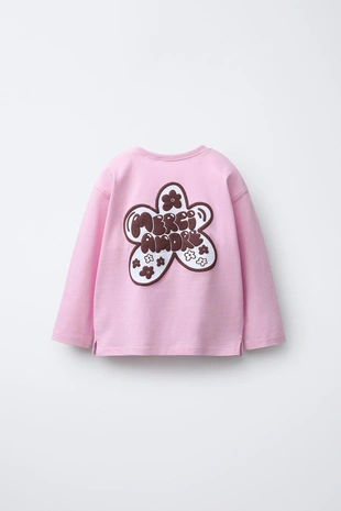 Лонгслив с рельефным принтом- Заказать в России