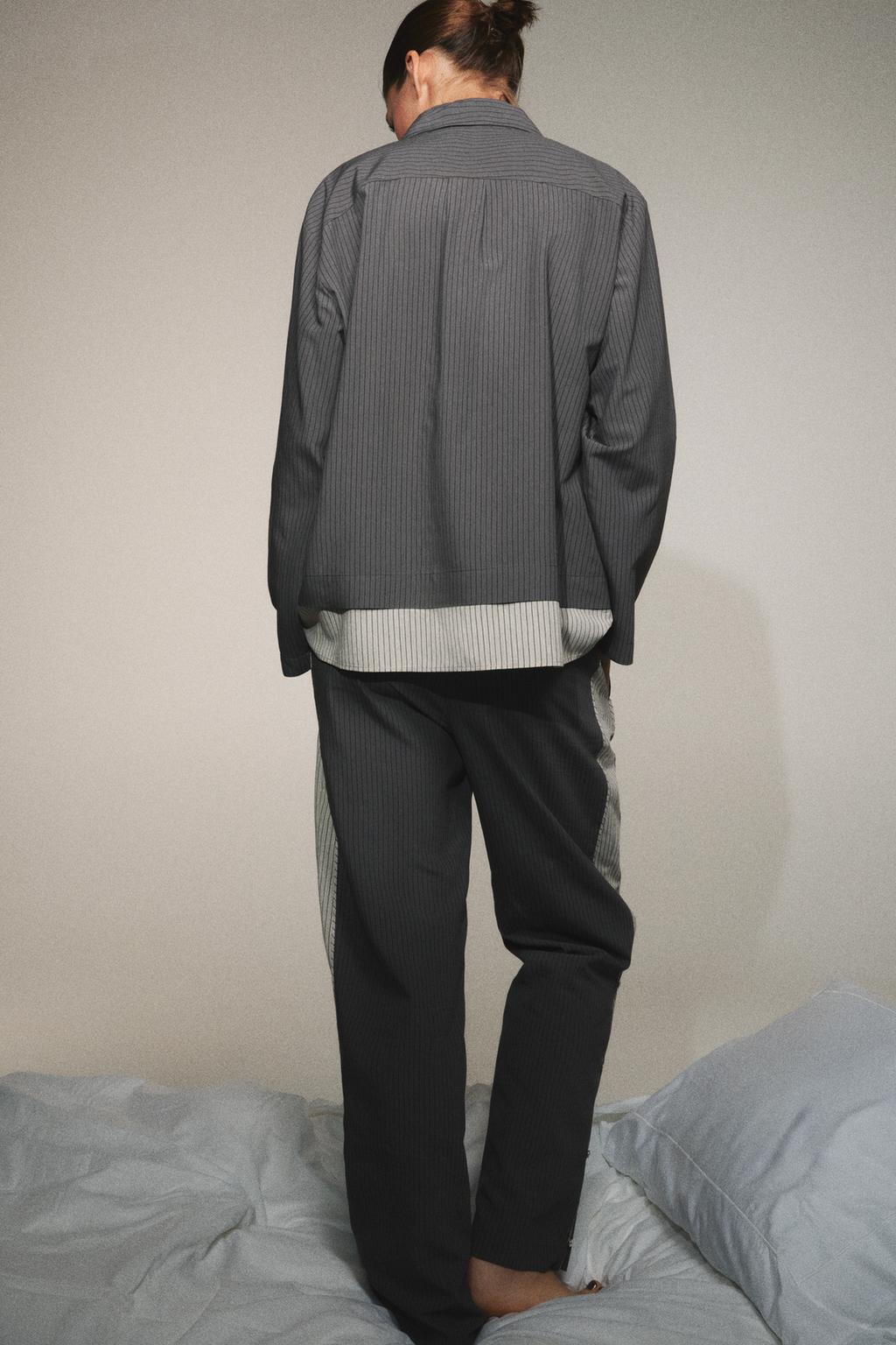 БРЮКИ В ПОЛОСКУ ИЗ СМЕСОВОЙ ВИСКОЗЫ