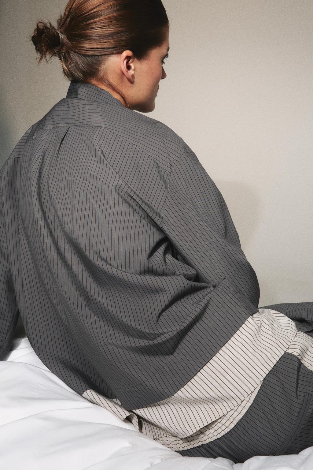 БРЮКИ В ПОЛОСКУ ИЗ СМЕСОВОЙ ВИСКОЗЫ