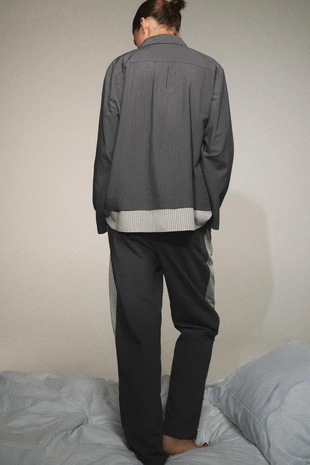 Брюки в полоску из смесовой вискозы- Заказать в России