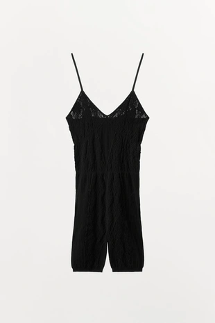 Короткий бесшовный кружевной комбинезон- Заказать в России