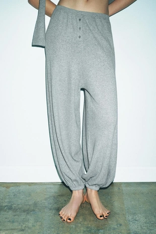 Трикотажные брюки-аладдин из смесового хлопка- Заказать в России